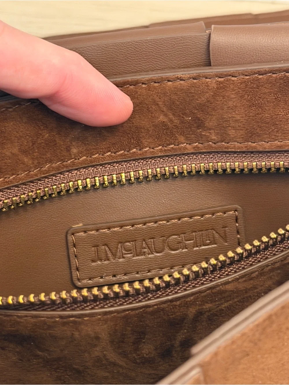 Woven Suede and Leather Crossbody Bag - Brown